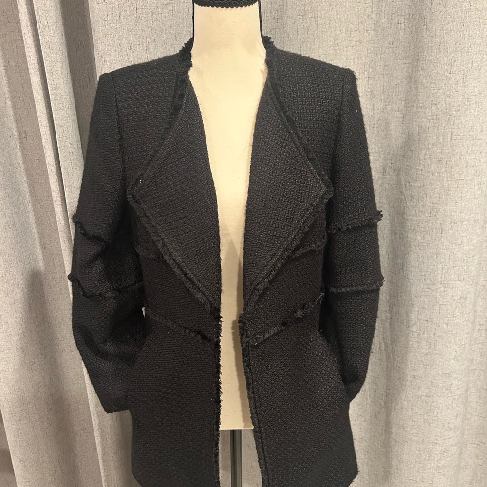 LOFT Textured Black Blazer